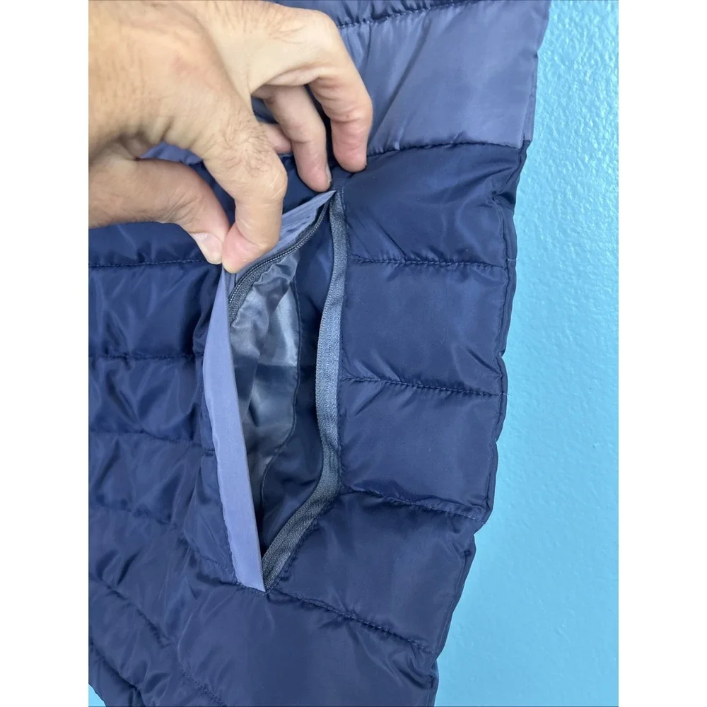 Simply Southern Puffer Vest Size XL Blue Colorblock Preppy Old Money